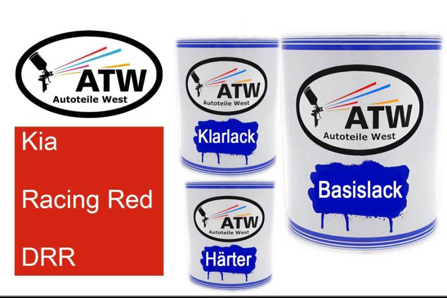Kia, Racing Red, DRR: 1L Lackdose + 1L Klarlack + 500ml Härter - Set, von ATW Autoteile West.